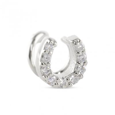 ふるさと納税 昭和町 pt900馬蹄ダイヤモンドピアス 片耳用 つけっぱなし 250612201dpu