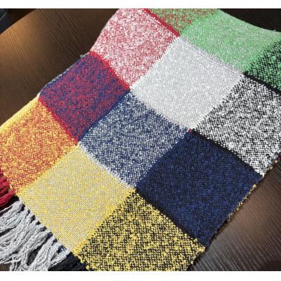 ふるさと納税 与謝野町 [京都府与謝野町]シルク100% 真綿格子ストール マルチカラー お肌に優しい高級品 贈答用にも