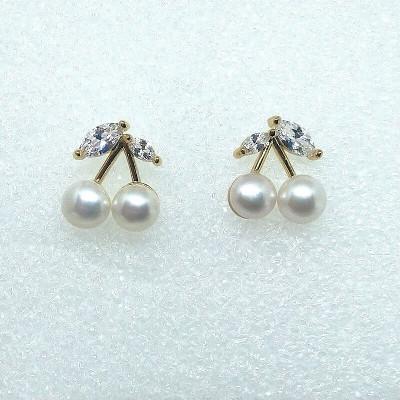 ふるさと納税 伊勢市 真珠ピアス・さくらんぼ・G(淡水本真珠・ボタン)2116