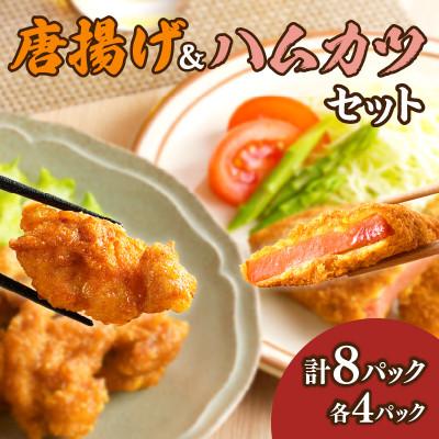 ふるさと納税 都農町 簡単調理!!唐揚げ&amp;ハムカツセット(合計8パック)[T006-0055](都農町)