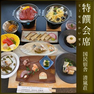 ふるさと納税 雲南市 国民宿舎 清嵐荘 特饌会席 1泊2食付きプラン(1名様) 朝夕食付 宿泊チケット