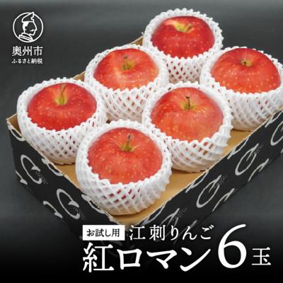 ふるさと納税 奥州市 [お試し用]江刺りんご「紅ロマン」6玉[冷蔵] [AQ089]