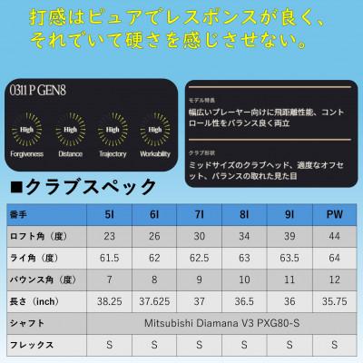 ふるさと納税 小山市 ゴルフクラブ　PXG 0311 GEN8-P アイアン#5-PW 6本セット-S(カーボン) |  | 03