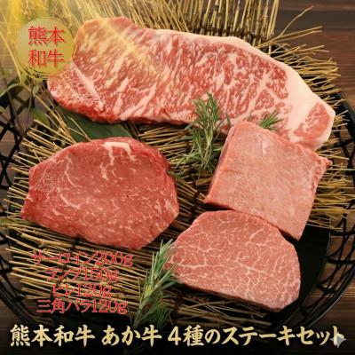 ふるさと納税 阿蘇市 熊本県産あか牛4種のステーキセット(阿蘇市)