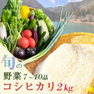 ふるさと納税 亀岡市 [訳あり]農家直送!旬の野菜7〜10品+コシヒカリ2kg 詰め合わせセット 京都佐伯の里