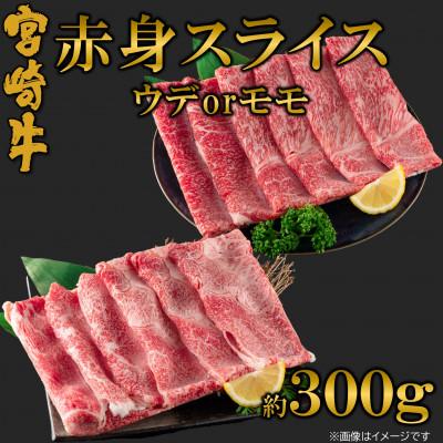 ふるさと納税 三股町 [9月より発送]A4等級以上宮崎牛赤身スライス(ウデorモモ)約300g[MI685-9](三股町)