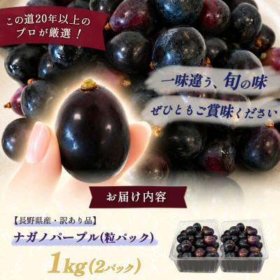 ふるさと納税 塩尻市 【長野県産・訳あり品】ナガノパープル(粒パック)1kg |  | 01