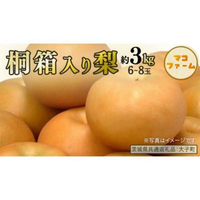 ふるさと納税 牛久市 [桐箱入り]梨 約3kg (6〜8玉) [2026年8月上旬発送開始]