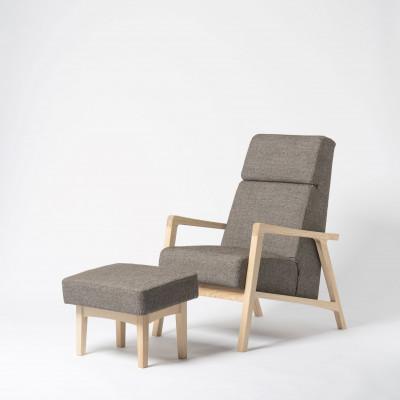 ふるさと納税 東川町 パーソナルリラクシングソファ&amp;オットマン[布座カラー:ダークグレー][0040-009-03]