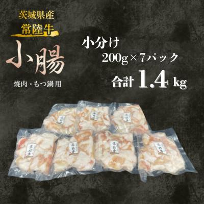 ふるさと納税 牛久市 [常陸牛]焼肉・もつ鍋用 小腸 1.4kg(200g×7パック) 茨城県産