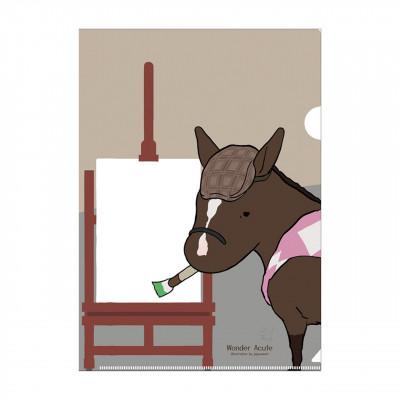 ふるさと納税 平取町 [競馬グッズ][ワンダーアキュート画伯]クリアファイルイラスト5枚入り