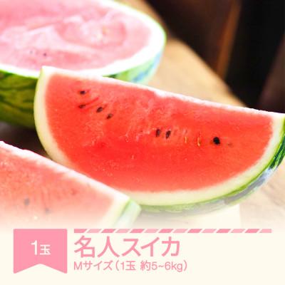 ふるさと納税 村山市 名人スイカ 大玉すいか 一玉(5〜6kg)M