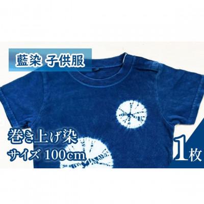 ふるさと納税 三好市 [100cm]三好の藍染 藍染子供服Tシャツ(巻き上げ染め) 綿100% 男の子/女の子人気柄