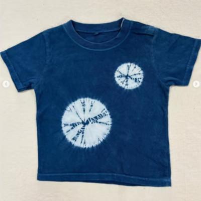 ふるさと納税 三好市 《120cm》三好の藍染　藍染子供服Tシャツ(巻き上げ染め)　綿100%　男の子/女の子人気柄_1