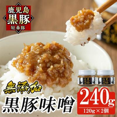 ふるさと納税 姶良市 鹿児島黒豚「短鼻豚」無添加豚味噌(瓶入り)120g×2個 (姶良市)