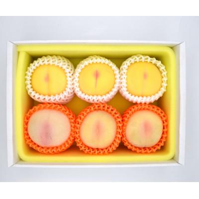 ふるさと納税 井原市 岡山白桃2種食べ比べ 約750g(3玉)×2種