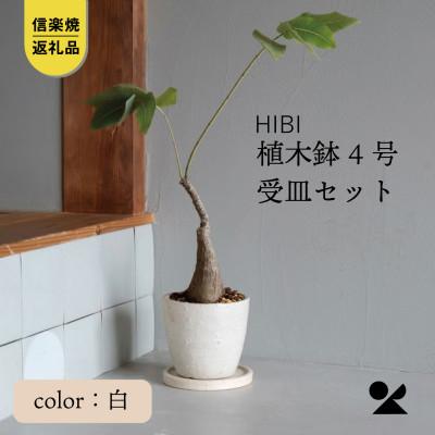 ふるさと納税 甲賀市 [HIBI] 植木鉢4号皿セット 白 hb_01w_set