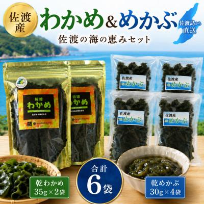 ふるさと納税 佐渡市 佐渡産カットわかめ35g×2袋・乾めかぶ30g×4袋セット