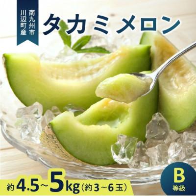 ふるさと納税 南九州市 南九州市産タカミメロンB等級 約4.5〜5kg