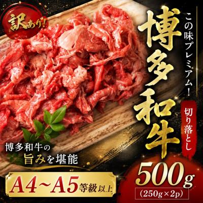 ふるさと納税 赤村 訳あり![A4〜A5]この味プレミアム!博多和牛切り落とし 500g(250g×2p)(赤村)