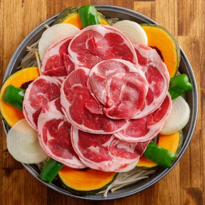 ふるさと納税 平取町 [厚さ3種類/食べ比べ/丸スライス]『ラムスライス』550g×3 1.65kg[簡易鍋付]