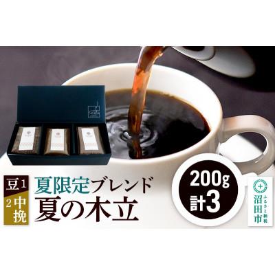 ふるさと納税 沼田市 夏季限定 ブレンドコーヒー「夏の木立」豆200g×1袋+中挽き200g×2袋 土田商店