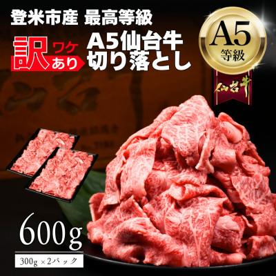 ふるさと納税 登米市 【訳あり】 A5仙台牛 切り落とし 600g(300g×2) 登米市産 黒毛和牛 | 