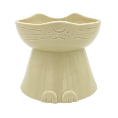 ふるさと納税 土岐市 [美濃焼]NNMA 猫型 フードボウル(くりーむねこ)