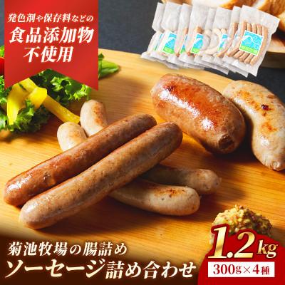 ふるさと納税 岩手町 岩手町「菊池牧場の腸詰めソーセージ」詰め合わせ1.2kg (4種類×各2パック)