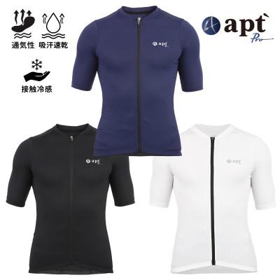 ふるさと納税 奈良市 apt'PRO サイクルジャージ 半袖 メンズ 接触冷感 吸汗速乾 ストレッチ ブラック-Sサイズ | 