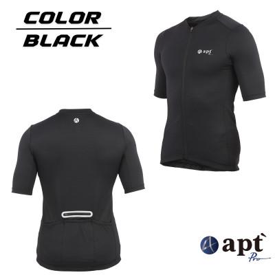 ふるさと納税 奈良市 apt'PRO サイクルジャージ 半袖 メンズ 接触冷感 吸汗速乾 ストレッチ ブラック-Lサイズ | 