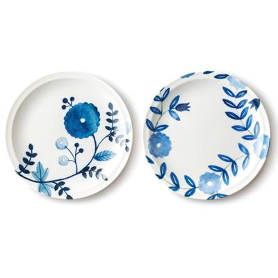 ふるさと納税 土岐市 [美濃焼]Oriental Flower ペアディナープレート中皿 レトロな和食器