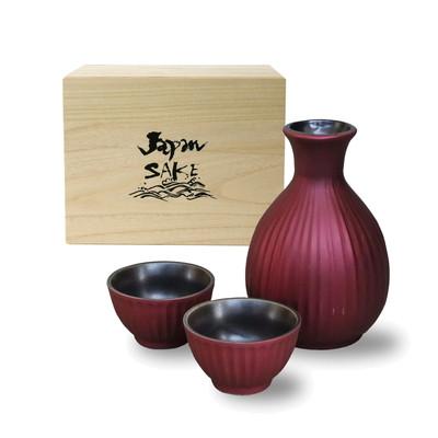 ふるさと納税 土岐市 [美濃焼]トパーズレッド 酒器揃 徳利・盃セット