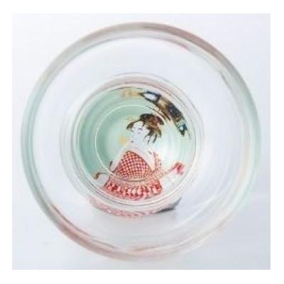 ふるさと納税 海南市 紀州漆器 ぬりもん de Verre 盃 蒔絵 歌麿 ポッピンを吹く娘 1個