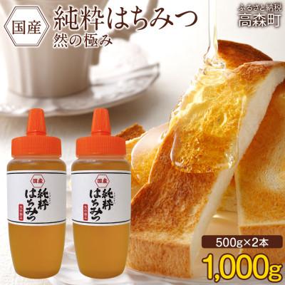 ふるさと納税 高森町 国産 純粋はちみつ 然の極み 合計1kg 500g×2本 セット とんがり容器 ポリ容器(高森町) | 