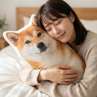 ふるさと納税 西尾市 オリジナルフリーカットクッション両面プリントLサイズ(最大60cm)