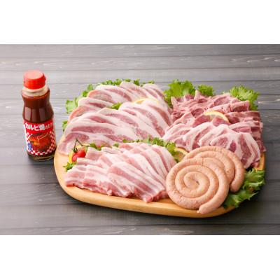 ふるさと納税 小坂町 桃豚BBQセット 4種 たれ付き 豚肉 秋田県 小坂町 十和田湖高原ポークSPF桃豚