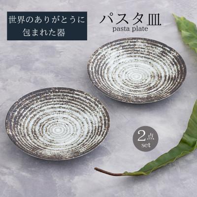 ふるさと納税 土岐市 [美濃焼]世界のありがとうに包まれたパスタ皿2点セット[山正各務陶器]おしゃれ(513907)