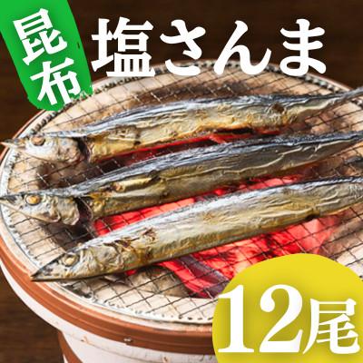 ふるさと納税 飯塚市 昆布塩さんま(12尾) 脂の乗った新鮮な秋刀魚(サンマ)冷凍で便利 ご飯のおともにおつまみに(飯塚市