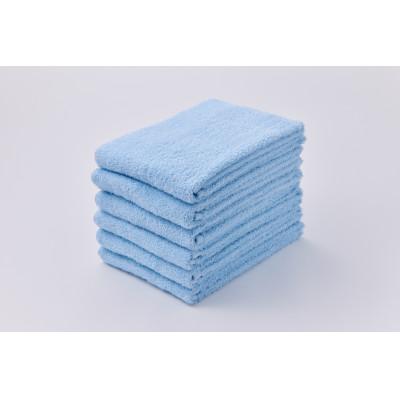 ふるさと納税 和泉市 泉州タオル[日本製]ホテルスタイル ロングフェイスタオル スカイブルー 6枚セット