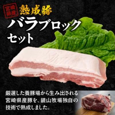 ふるさと納税 延岡市 宮崎県産熟成豚バラブロック 約500g×1個