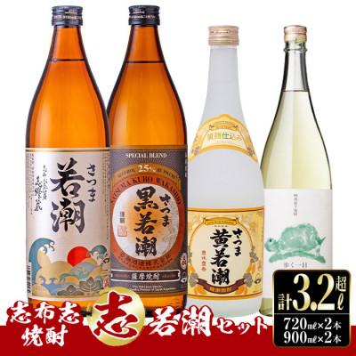 ふるさと納税 志布志市 志布志焼酎「志」若潮セット!計3.24L(900mlx2本 720mlx2本)