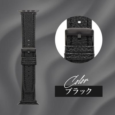 ふるさと納税 海老名市 Apple Watch(42/44/45/46/49mm)用 シュリンクレザーバンド ブラック