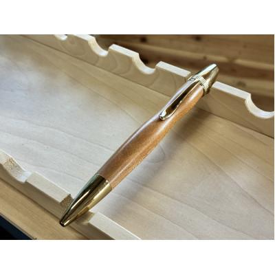 ふるさと納税 豊川市 木軸ボールペン[ヤマザクラ・ゴールド]すべて手作業。だからこそ感じられる、本物の質感
