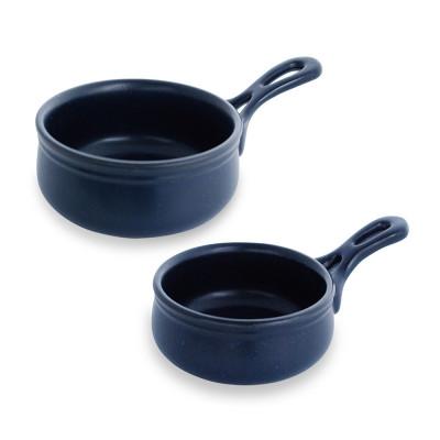 ふるさと納税 土岐市 [美濃焼]セラキッチン片手鍋13cm&amp;21cmセット(ネイビー)[クリヤマ]