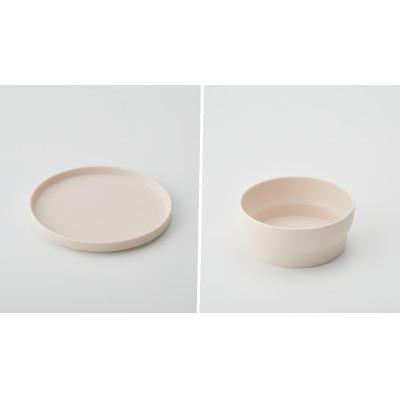 ふるさと納税 土岐市 007 StackStock プレート・ボウルLサイズペアセット 桜色