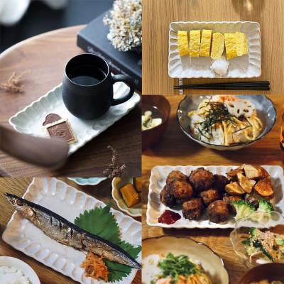ふるさと納税 土岐市 【美濃焼】 しのぎ 焼物皿 4枚セット　【見谷陶器】 |  | 01