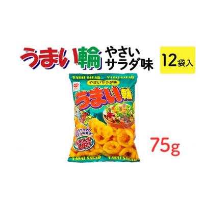 ふるさと納税 常総市 うまい輪 やさいサラダ味 75g×12袋 駄菓子