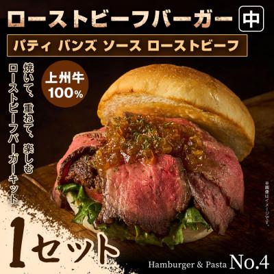 ふるさと納税 前橋市 [おうちで簡単 本格バーガー!]パティ×バンズの手作りローストビーフバーガーキット中×1セット
