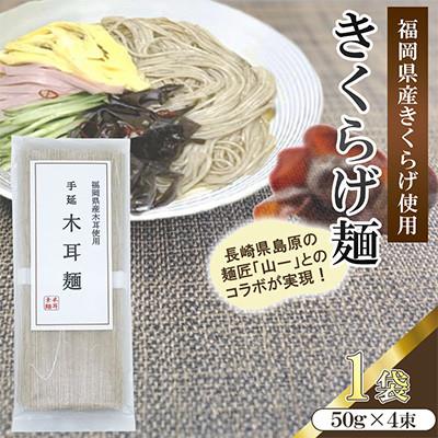 ふるさと納税 桂川町 福岡県桂川町産 きくらげ麺 1袋 2食分(50g×4束)(桂川町)